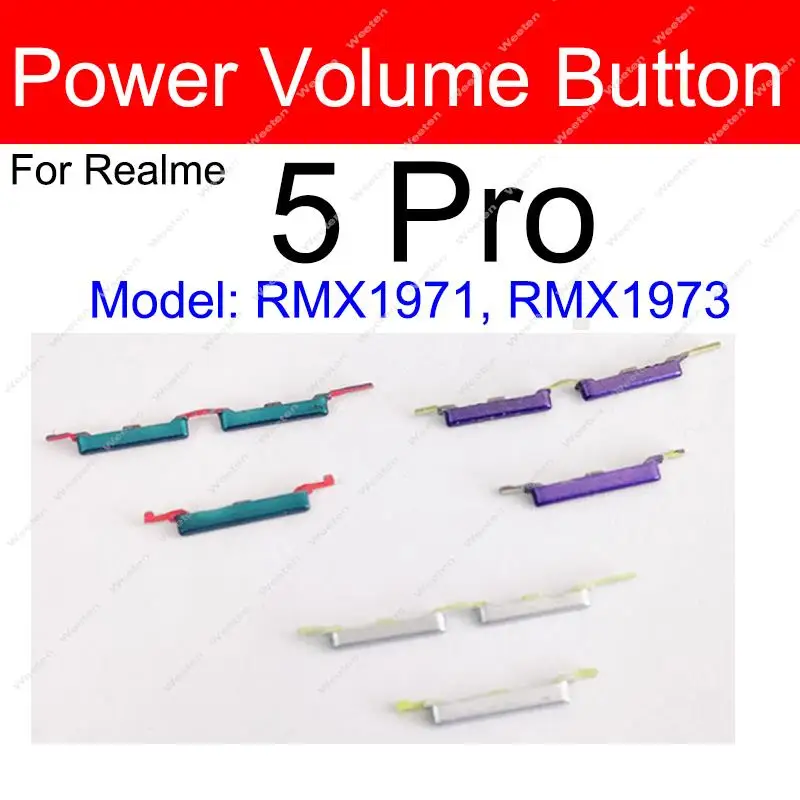 Power Volume Side Buttons For Realme 3 Pro 5 Pro 3i 5i 5S On OFF Power Volume Button Switch Side Keys Flex Cable Replacement