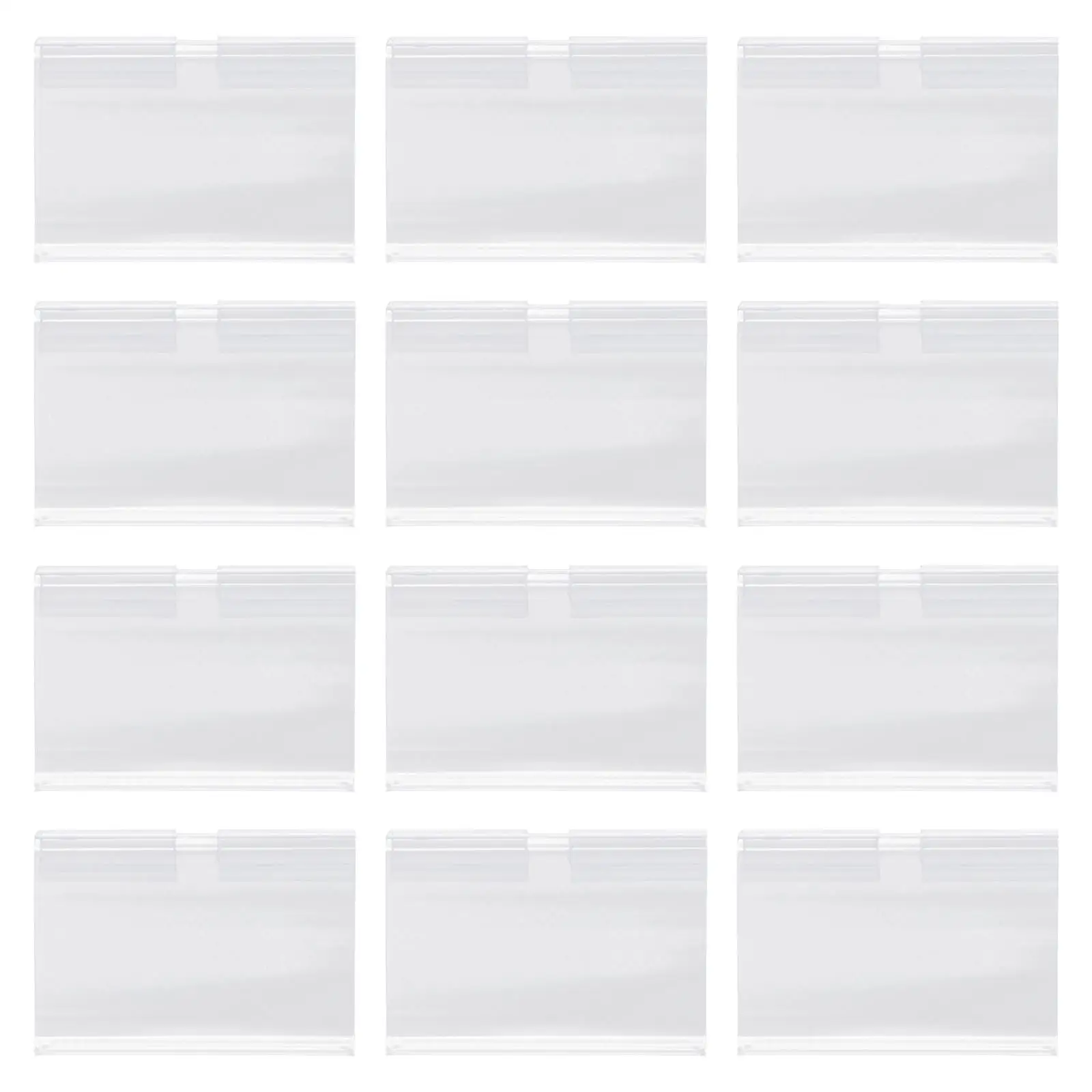 60 Pcs Price Tag Holder Clear Transparent PVC Retail Supermarket Label Display Easy Install Shelf Practical