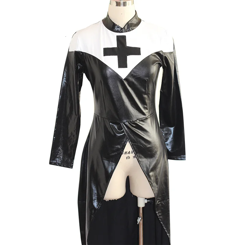 Costume Sexy Saintlike sedutess Sultry Costume donna nera uniforme Costume da monaca di Halloween Design unico sorella Costume Cosplay carnevale