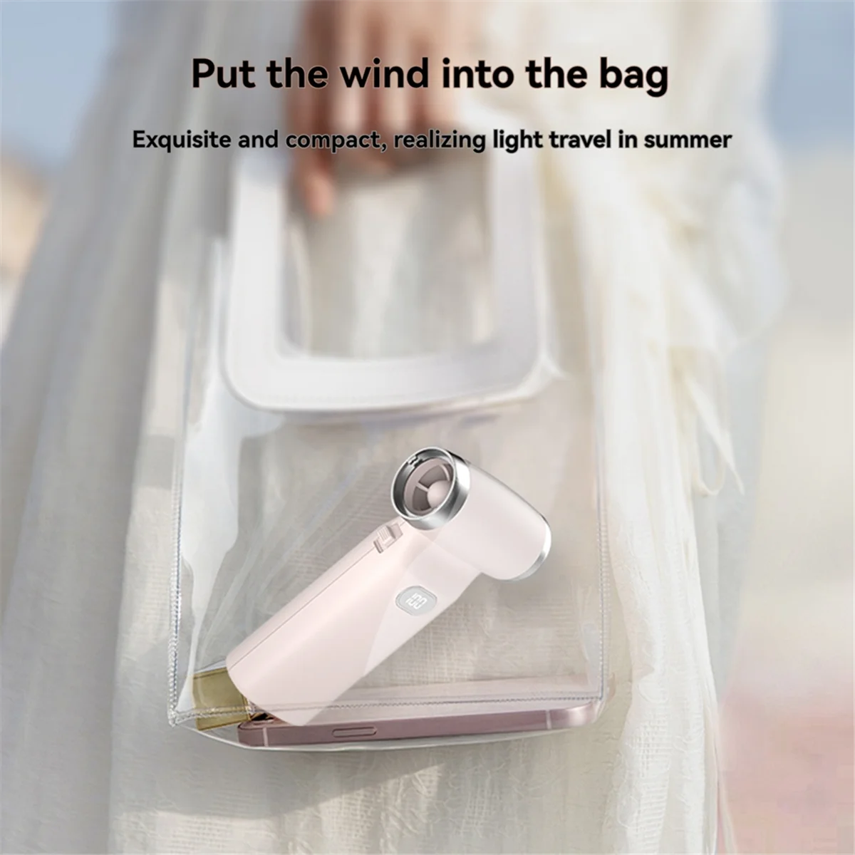 T36C Handventilator Desktopventilator 110000 RPM Oplaadbare Mini-kantoorventilator Gewelddadige ventilator 6000 mAh 100 windsnelheden Wit