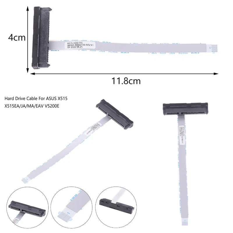 @*1Pcs 11.8*4CM HDD Cable Hard Drive Connector Flex Cable HDD SSD For ASUS X515 X515EA/JA/MA/EAV V5200E F515 Laptop SATA