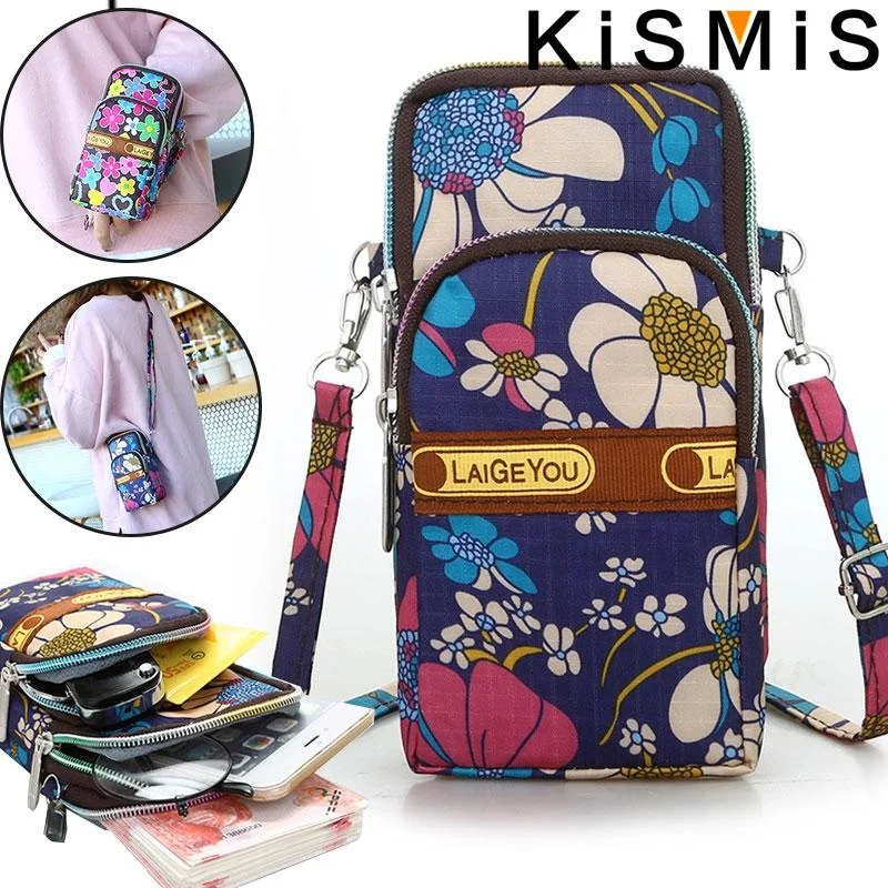 KISMIS 7 Style Fashion Women Sports Square Bag Mini Cell Phone Pouch Crossbody Shoulder Bags (shoulder / Hanging Neck / Wrist)