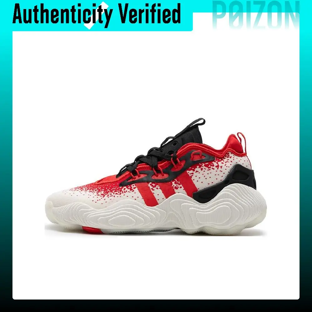Adidas Trae Young 3.0 Cushioning, Wear Resistant Mid top Basketball Shoes Unisex Black White Red IE2704