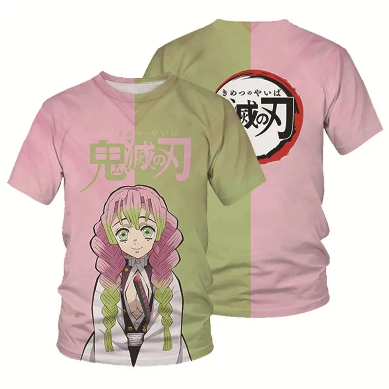 3D Printing T shirts Anime Demon Slayer Parent-child T-shirt Children's Clothing Short Sleeve Sweatshirt Cartoon Tops Kid Tshirt