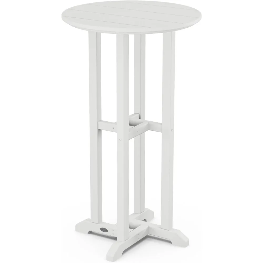 

POLYWOOD RBT124WH Traditional 24" Round Bar Table, White