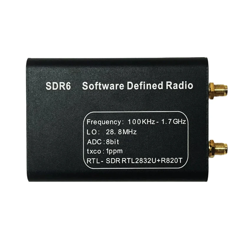 Receptor de banda completa SDR6 100KHz-1.7GHz Receptor RTL-SDR de banda completa de alto desempenho baseado no chip RTL2832U