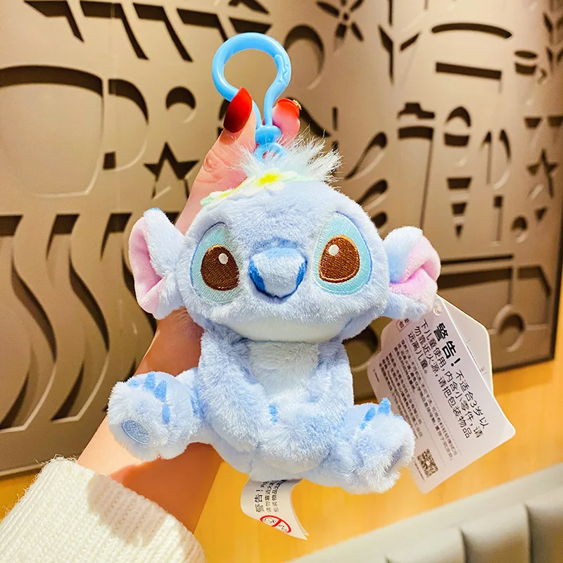 Anime Kawaii Disney Stitch Lotso Angel Plush Doll Pendant Cartoon Cute Girls School Bag Keychain Plushie Pendant Ornament Gifts