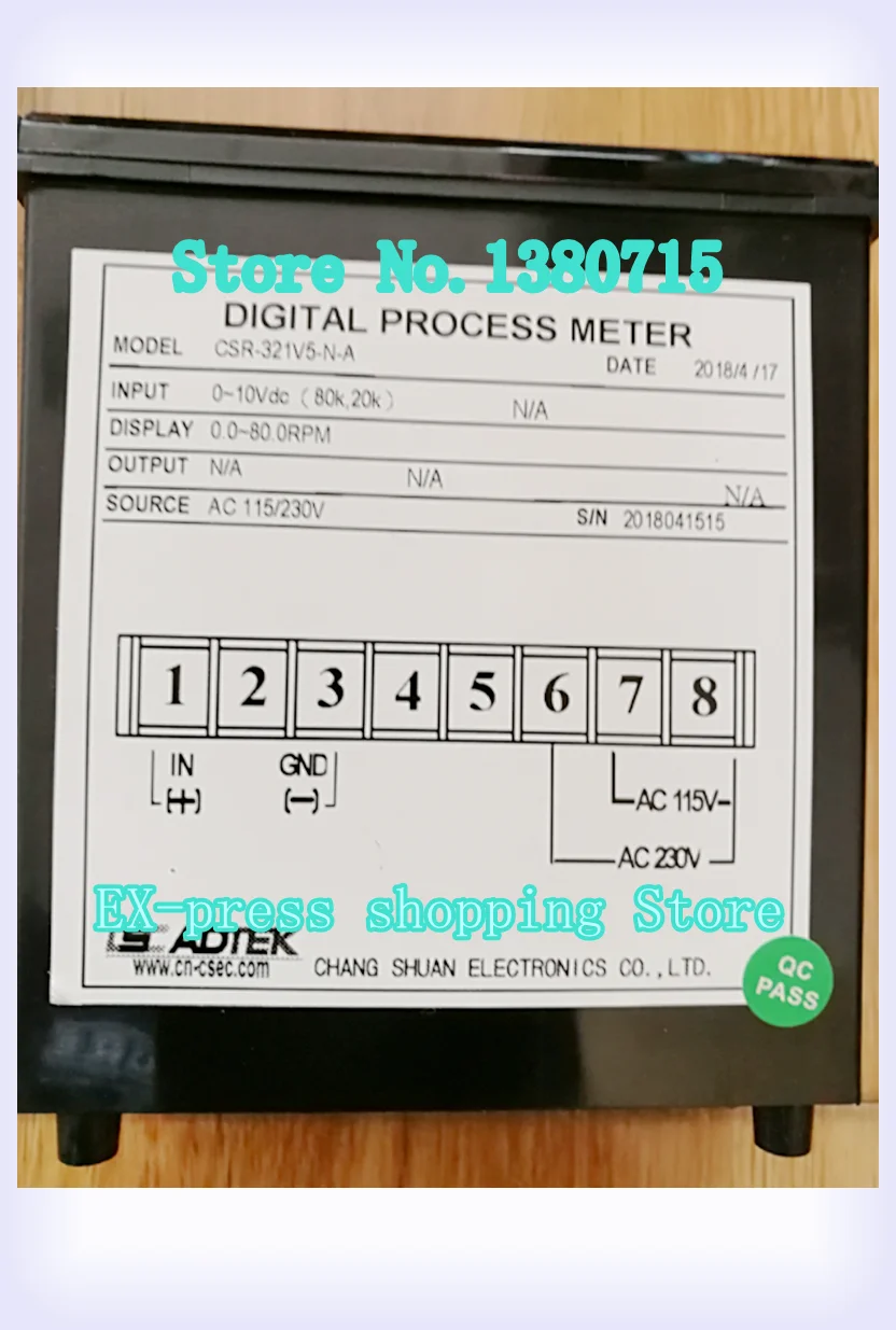 

DIGITAL PROCESS METER CSR-321V5-N-A CSN-PR-V5-N-A DC0-10V INPUT New