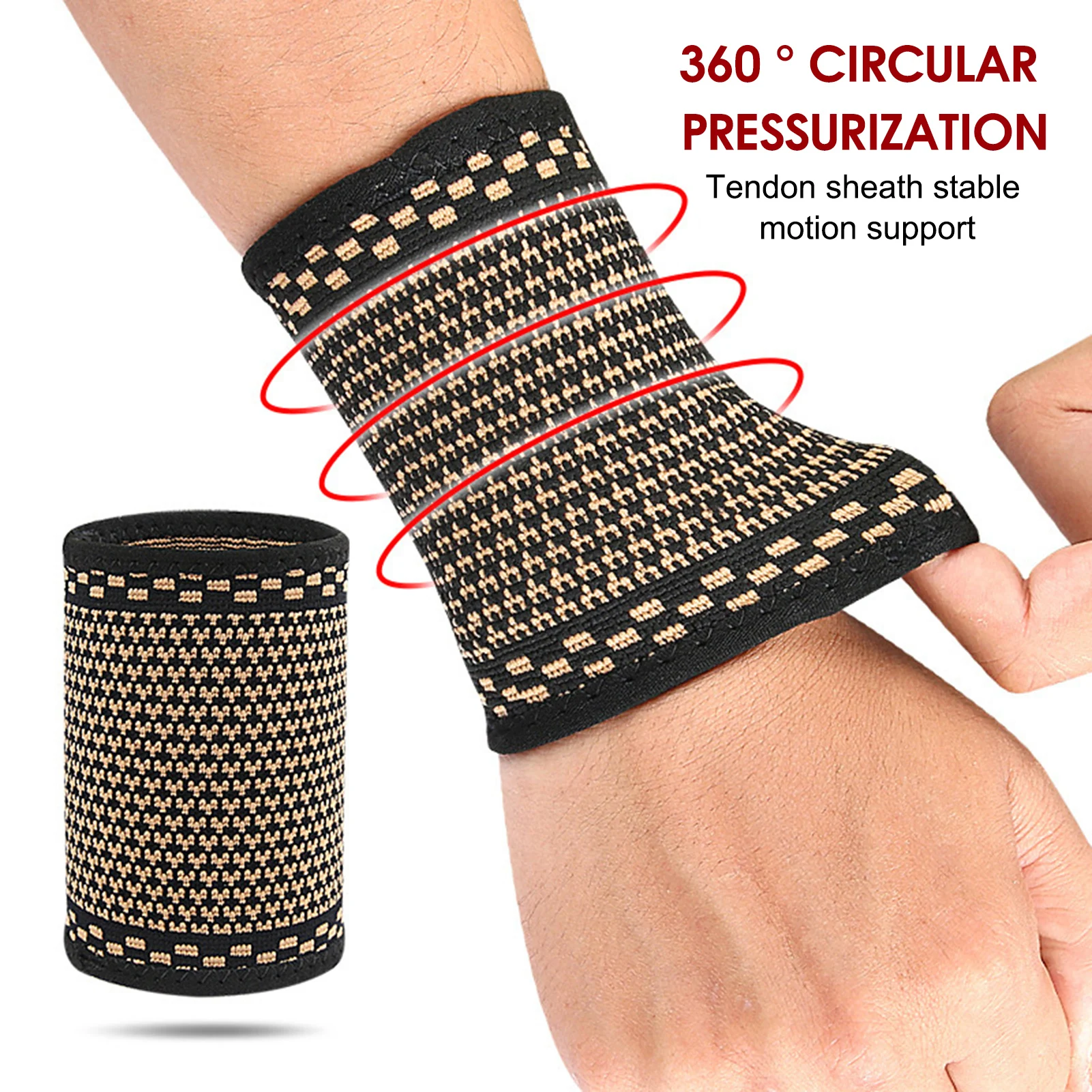 Nylon Fiber Sports Wrist Support Adjustable Elastic Wristband Relieve Pressure Enhance Protection for Basketball Soccer Baseball