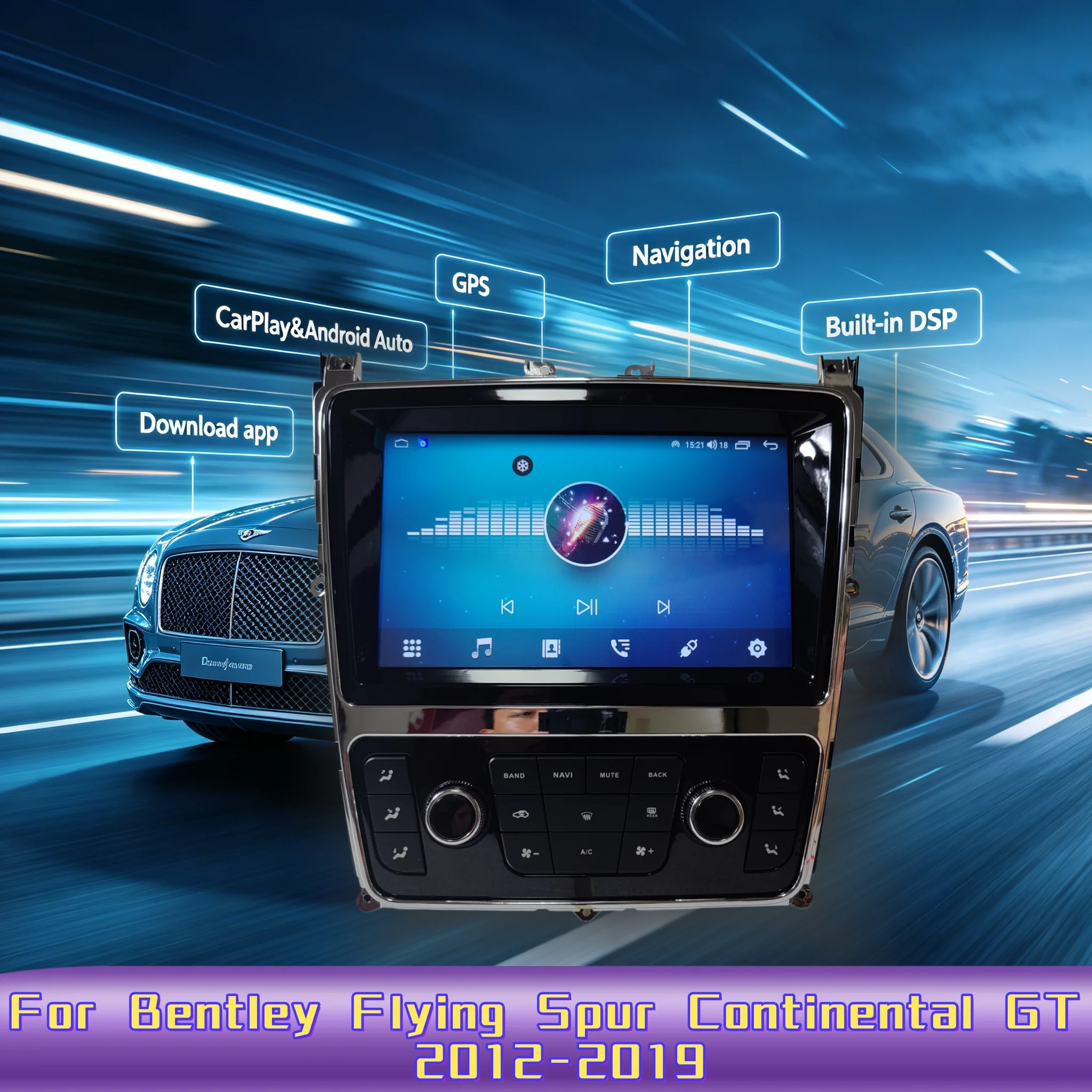 Android Car Radio Carplay For Bentley Flying Spur Continental GT 2012-2019 Autoradio Stereo Multimedia intelligent systems Auto