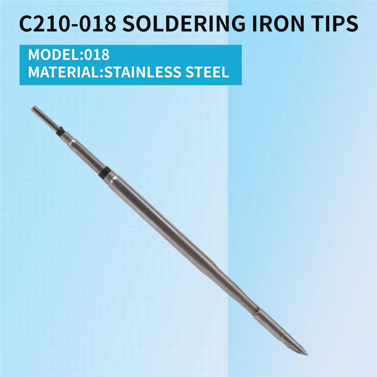 #68G C210 Series Soldering Tip Lead-Free Solder Welding Head for JBC(018),for JBC T210 Handle,(Stainless steel)