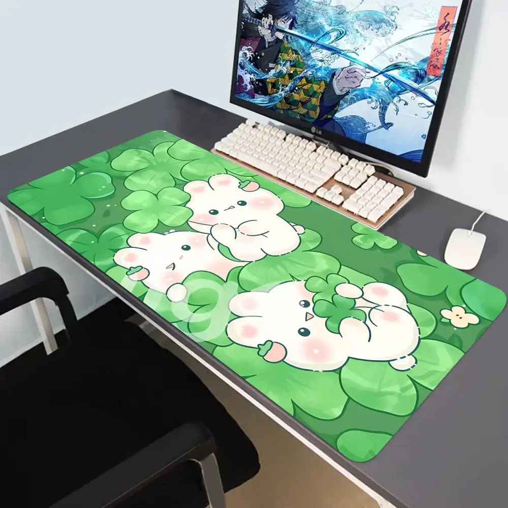 

HYBXAXC Cute Cartoon White Rabbit Mouse Pad Large Computer Office Gaming Desk Mat Non-Slip Rubber Gaming Keyboard & Mouse Pad