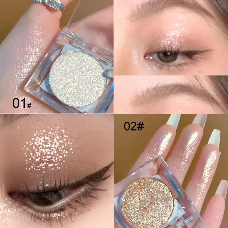 2-kolorowa paleta cieni do powiek Pearl Shimmer Contour, długotrwały, wodoodporny, odporny na pot, nieprzywierający rozświetlacz do oczu do makijażu oczu