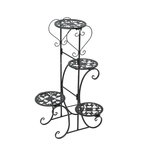 4 Tier Metal Flower Pot Plant Stand Display Shelf Multilayer Rack Indoor Outdoor