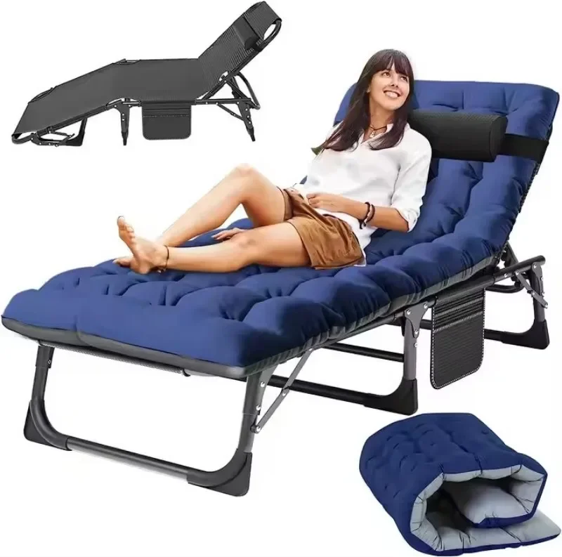 

Premium Comfort Single Bed Multifunctional Chaise Lounge Camping Crib Adult Foldable