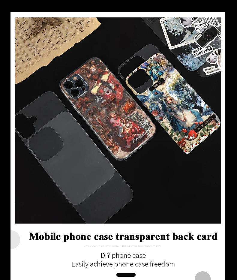 JIANWU 10 teile/satz Handy Fall Transparente Rückseite Karte Kreative DIY Journal Material Dekor Schreibwaren – Detail 11