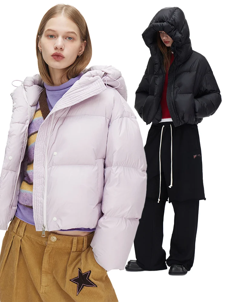 

DNT Korean Faion Simple Casual Loose Warm Pure Color down Jaet Winter Outerwear Straight Cut Long Sve Zipper Closure