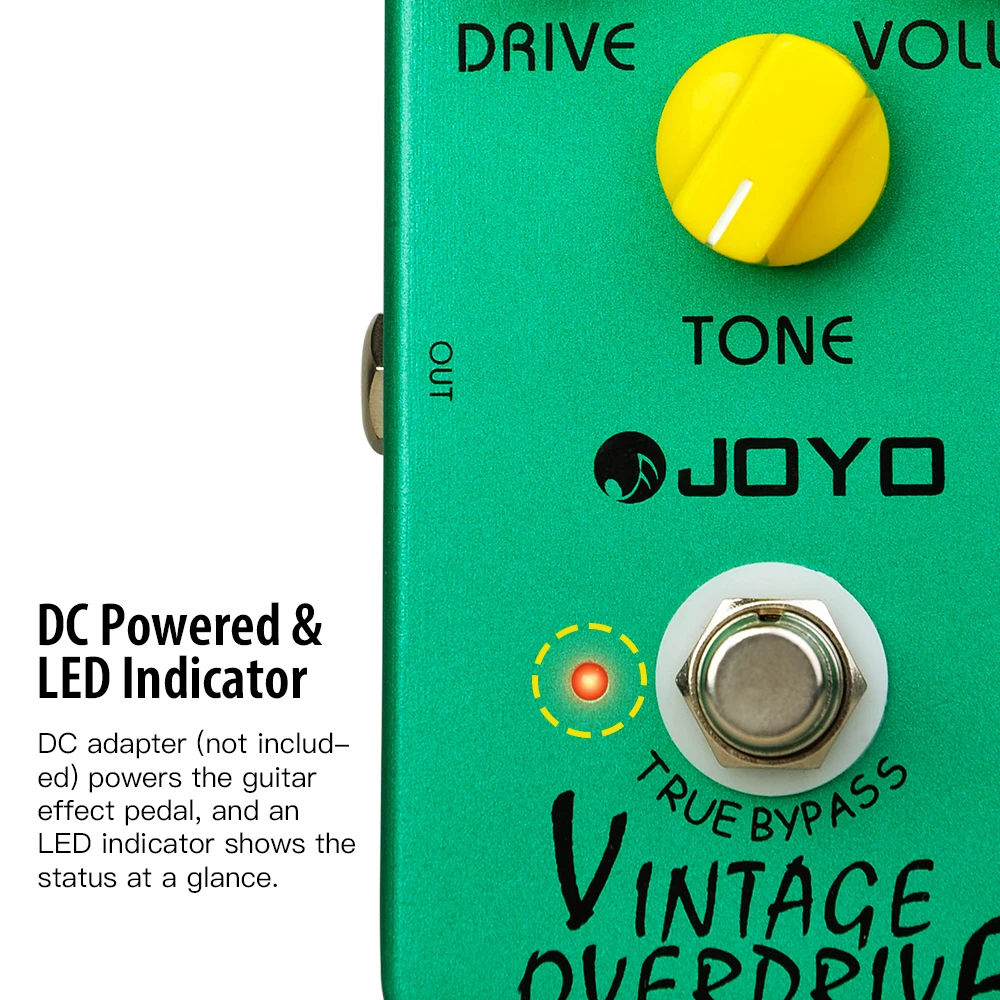 2Pcs JOYO JF-01 Guitar Vintage Overdrive Effect Pedal Warm Mild Smooth Overdrive Tone Electric Guitar Pedal with Sustain Effect view 4