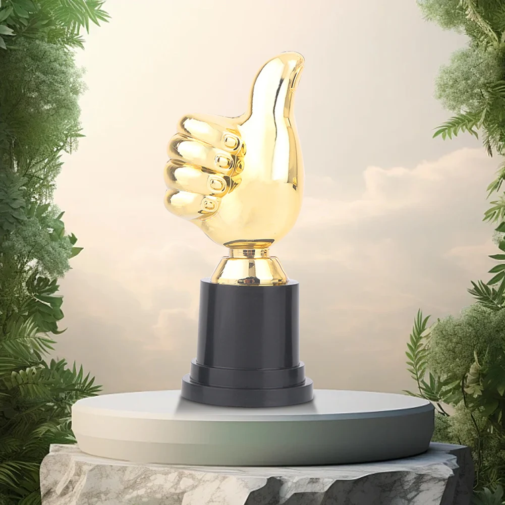 10Pcs Mini Awards Trophies Reward Thumbs Trophy Toys Gold Thumb Up Trophy Kids Competition Winner Prize for Home Desktop Decor