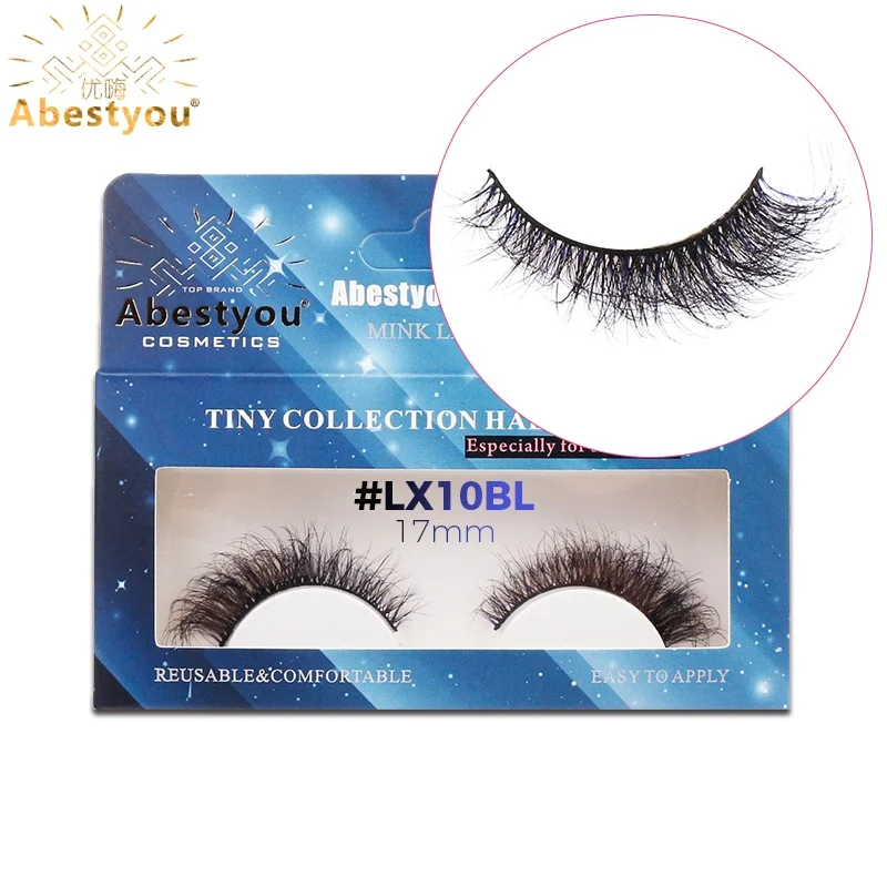 

Abestyou Fluffy Black Mixed Blue Colored Eyelash for Extension Reusable Morandi Color Cat Eyes Winged Mink Lash Maquillage Femme