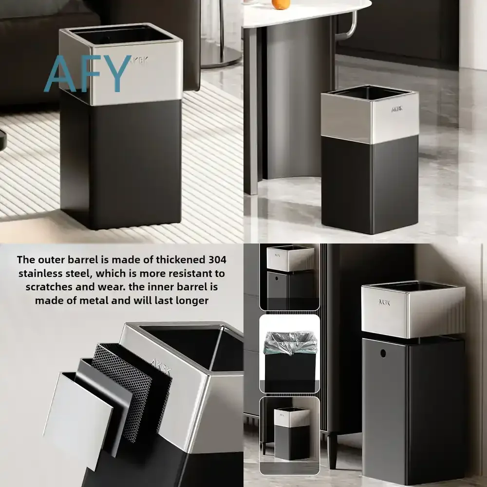for Kitchen Bathroom Bedroom Living Room Trash Can for Household Luxury Large Waste Bin for Toilet Cleaning Garbage Can