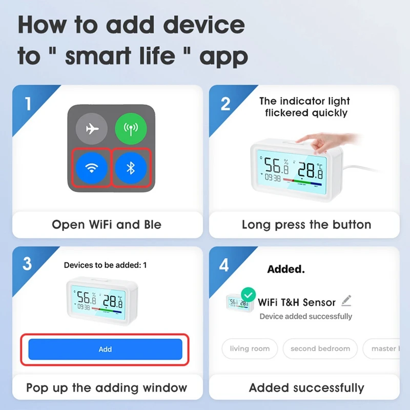 Tuya Smart WiFi Sensor de Temperatura e Umidade, Termômetro sem fio, Higrômetro com LCD, Home Remote Linkage Alarm