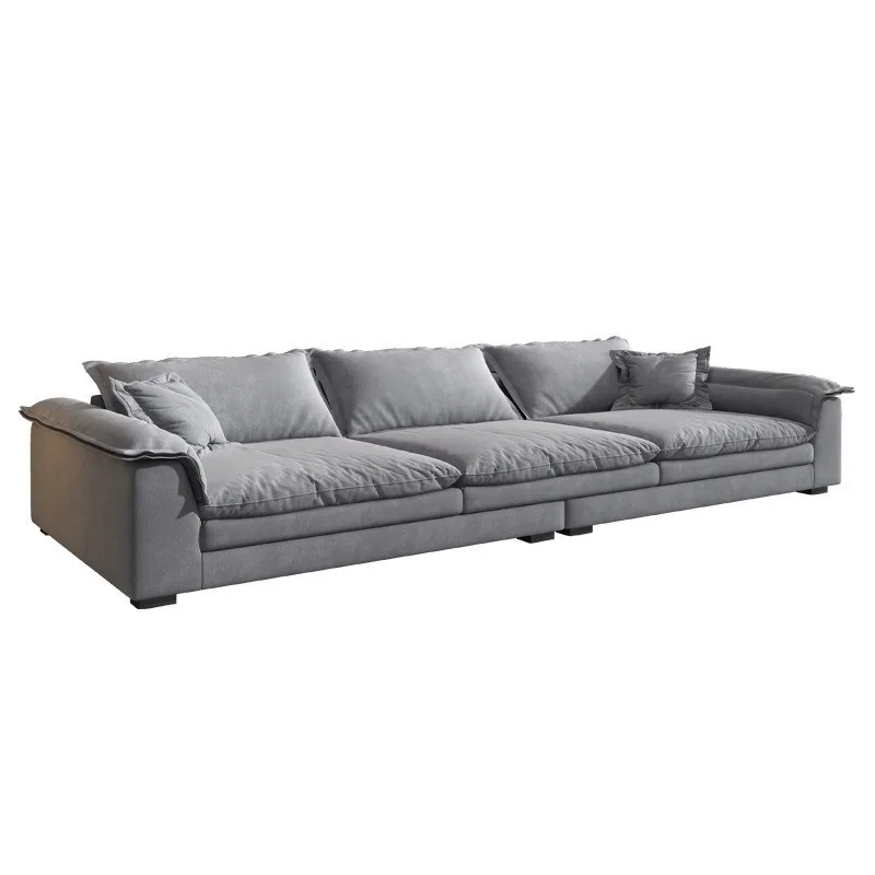Cat scratching cloth sofa, galleon Italian light luxury living room technology cloth straight row three-person super deep