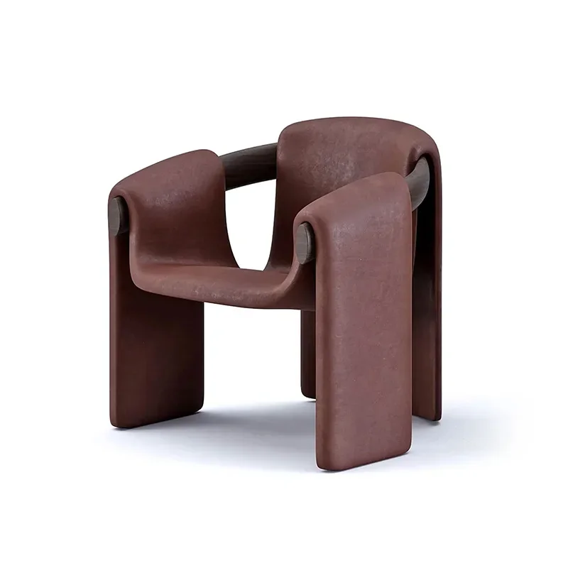 Modern Living Room Bedroom Hotel Apartment Reception Teddy Fabric Solid Wood Armrest Styling Cotton Leisure Sofa Chair