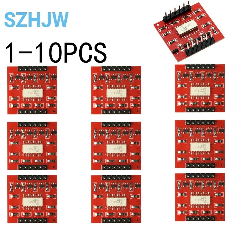 1-10PCS TLP281-4 4-Channel Optocoupler Isolation Module High/Low Level Input for Arduino, Raspberry Pi, Industrial Control