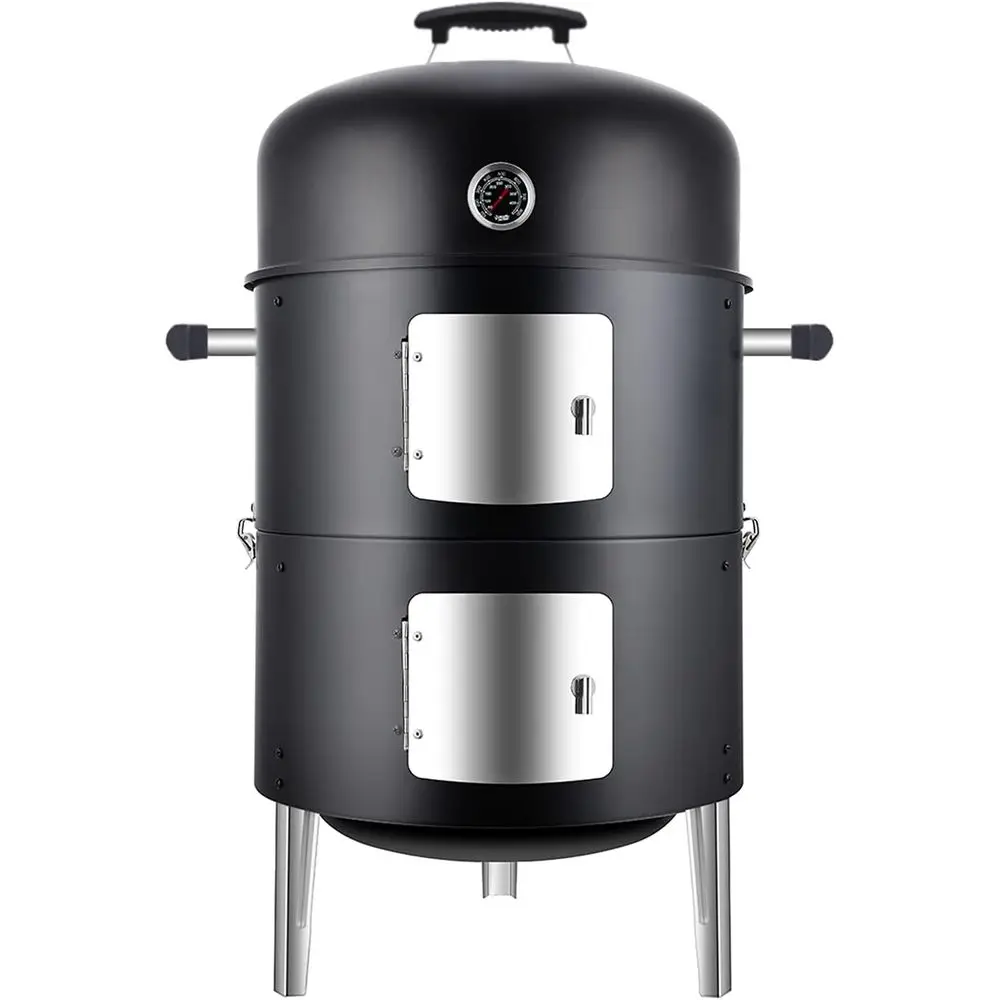 

Charcoal BBQ Grill, Heavy Duty 3-in-1 Barbecue Smoker Grill or Garden Camping Outdoor Cooking and Grilling