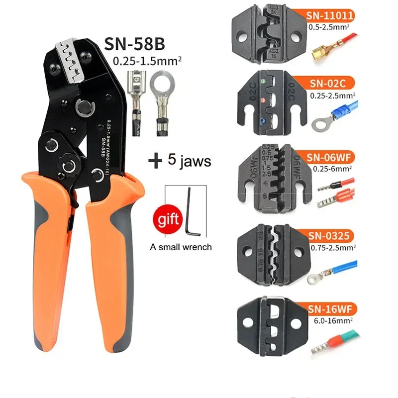 

220v New New Multifunctional Crimping Pliers Interchangeable Die Cold Pressing Pliers Terminal Crimping Jaw Die Tool Kit