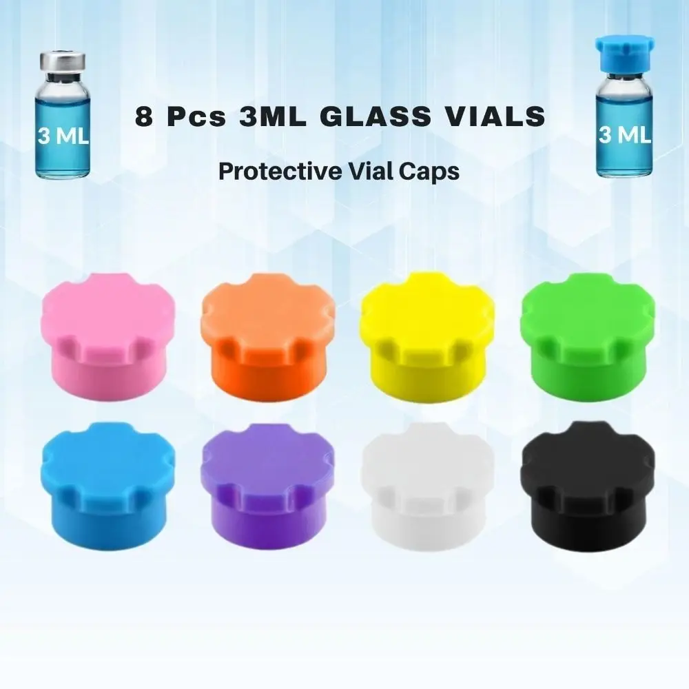Multi-Purpose 3ml/5ml Glass Vial Caps Reusable Leak-Proof Ampoules Caps Dust-Proof Protective Vial Covers Lab