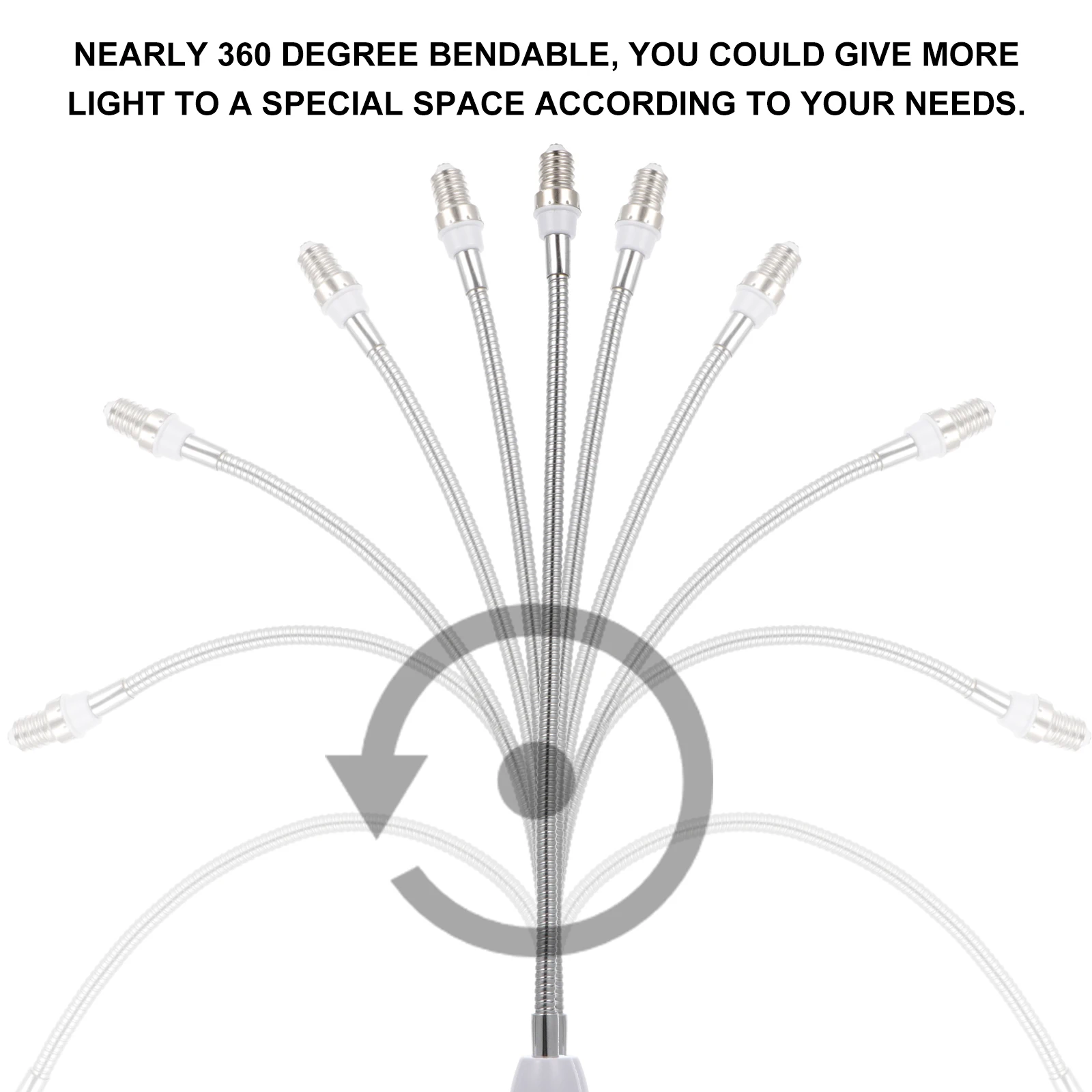 

2 Pcs Hose Head Extender Usb Light Socket Adapter Screw Base Led Daylight Lamps