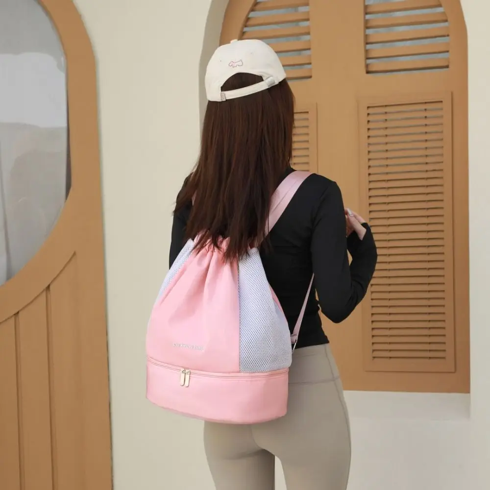 Fashion Oxford Drawstring Backpack Casual Lightweight Sports Gym Bag Shoes Compartment Large Capacity Fitness Bag Teenager