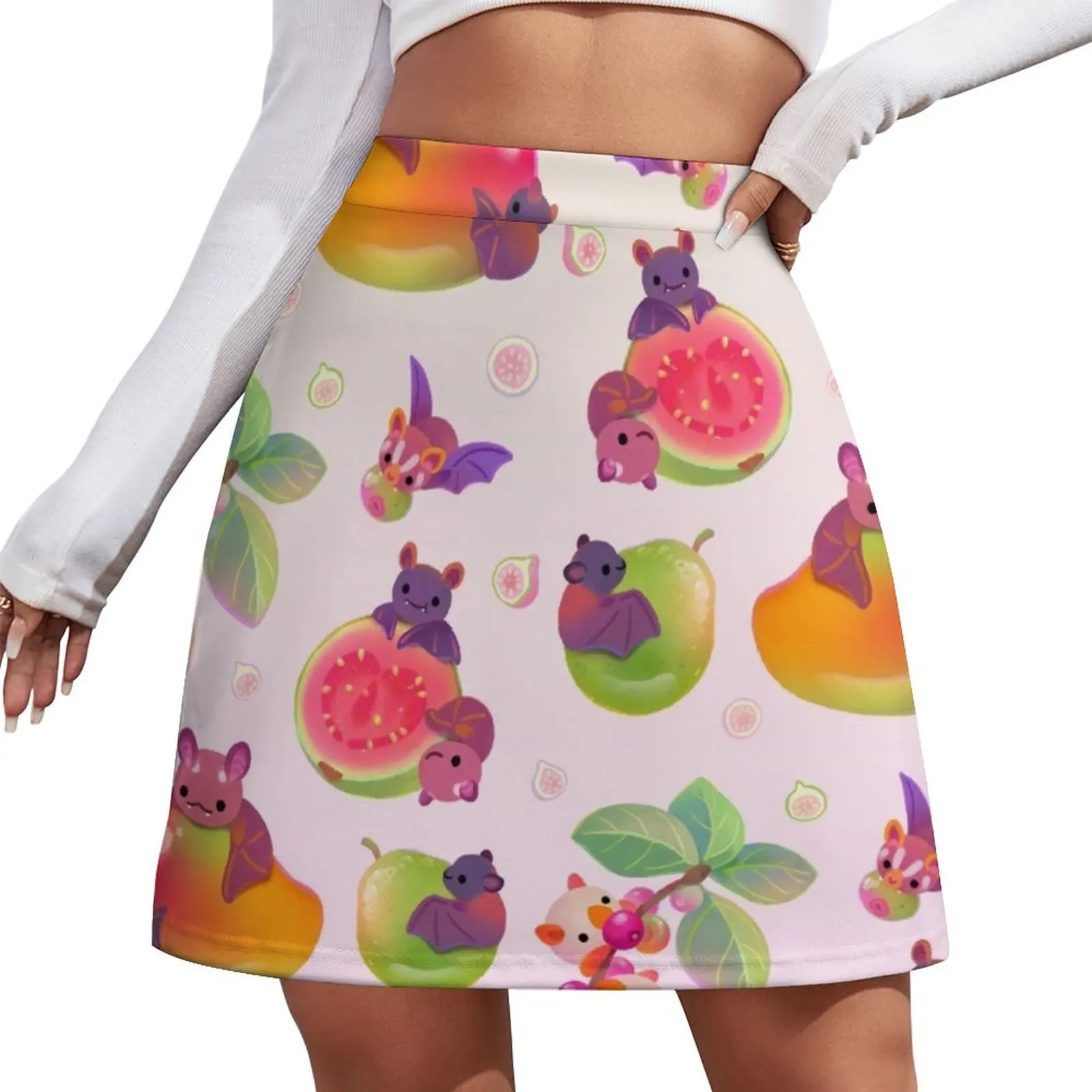 

Fruit and bat - pastel Mini Skirt Women's summer skirt novelty in clothes korean fashion Mini Skirt