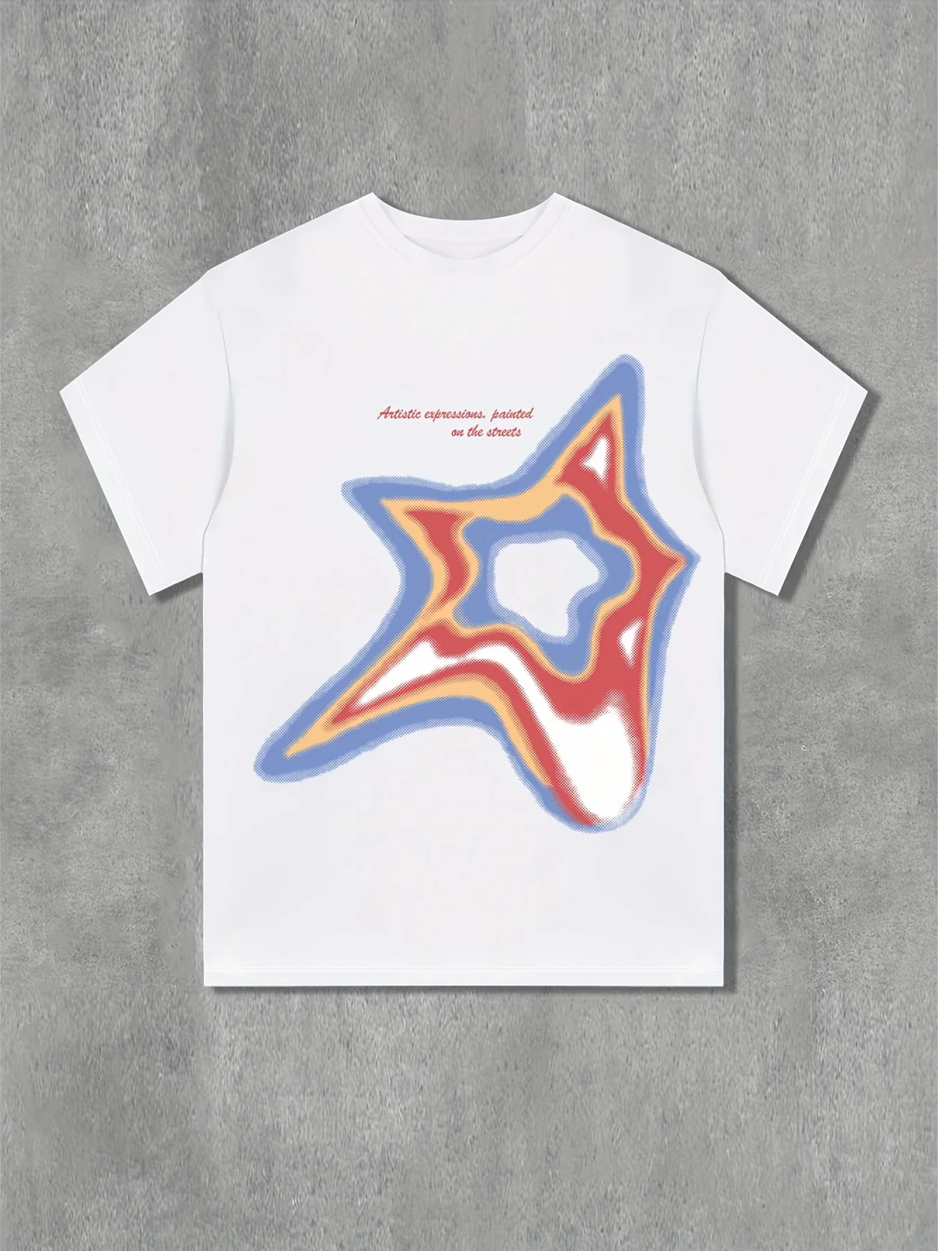 Colorful Gradient Star Graphic Tee Made of 100% Cotton A Fresh Pick for Summer Streetwear and Casual Everyday Style