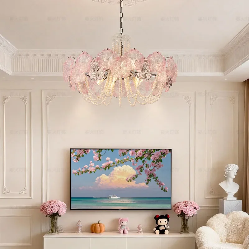 for French Flower Chandelier Light Luxury High End Living Room Main Light Atmosphere Medieval Dining Room Bedroom Chandelier