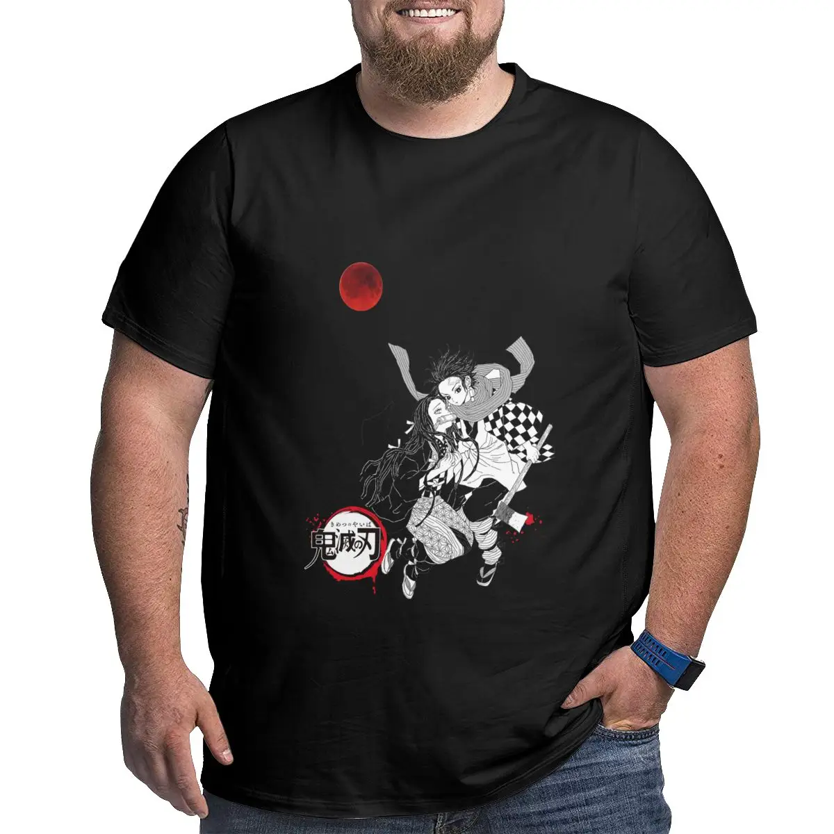 Demon Slayer Anime Nezuko Tanjiro Awesome T Shirts 100% Cotton printed graphic tee Big Tall Tees Large 4XL 5XL 6XL T-Shirts image 6