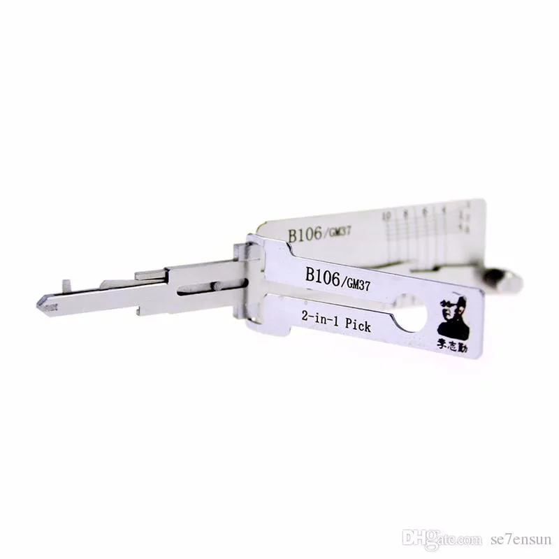 Original Guaranteed Lishi 2 in 1 B106 GM37 B111 FO38 HON66 HY22 HYN7R MAZ24 NE72 NSN11 Stainless Car Door Opening Lockpick Tool