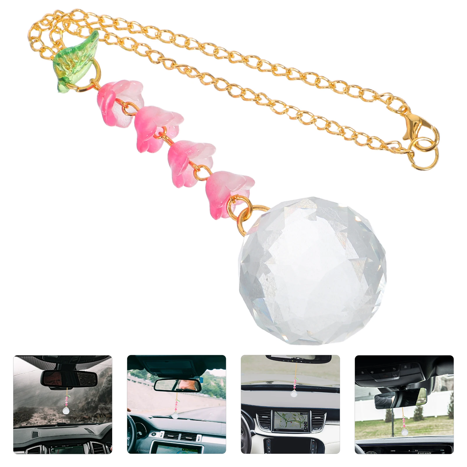

Car Rearview Mirror Decorations Charms Alloy Accessories Hanging Women Flower Miss
