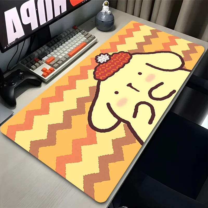 Kawaii Anime Mousepad XXL Extended Desk Mat Laptop Yellow Dog Keyboard Rug PC Pompompurin Gamer Cabinet Mouse Pad Soft Table Mat