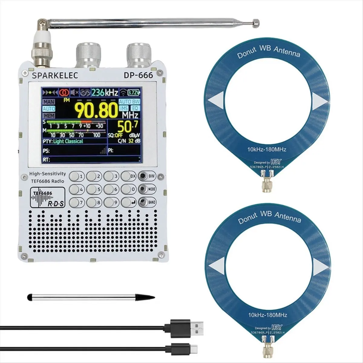 راديو رائع TEF6686 DP-666 كامل النطاق FM/LW/MW/SW راديو عالي الحساسية ESP32 RDS 2.8 بوصة IPS شاشة تعمل باللمس #5