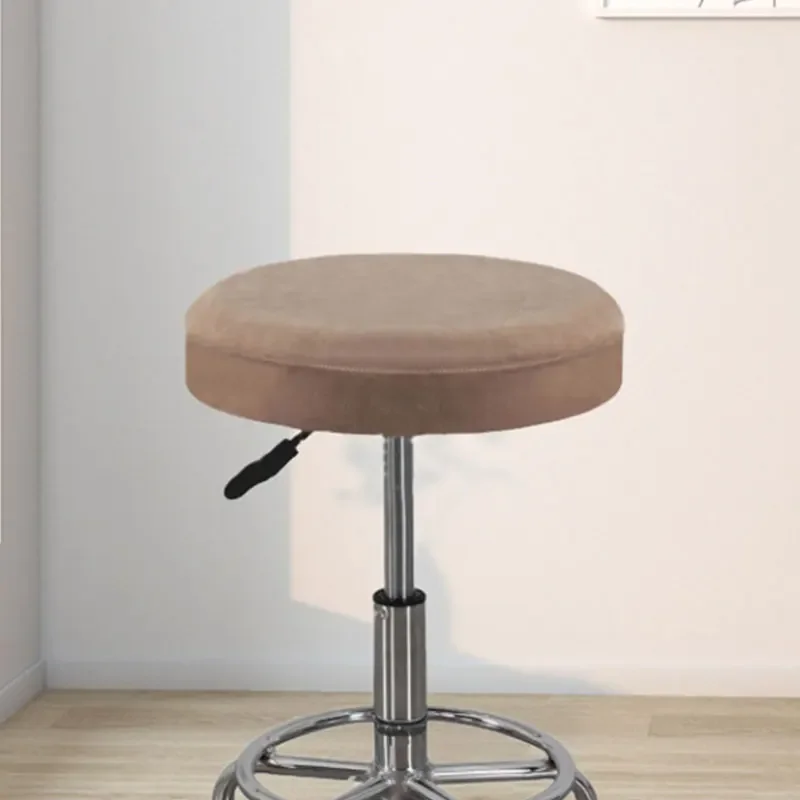 Bar Round Chair Cover Elastic Velvet Stool Cover Anti-Dirty Seat Protector Solid Color Removable Swivel Chair Cover Universal