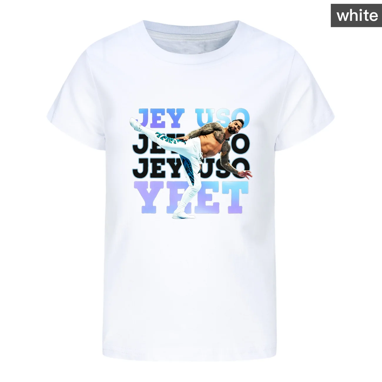 Jey USO YEET T-Shirt Kids Fashion Print Short Sleeve T-shirt Boys O-neck 's Funny Tee Girls Wrestling Lovers Gift for Children