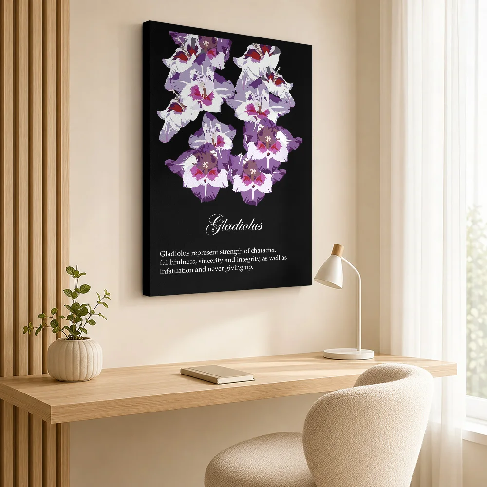 Gladiolus Flowers Canvas Print Poster Personalized Modern Aesthetic Wall Art for Bedroom Decor Ready to Hang Housewarming Gift