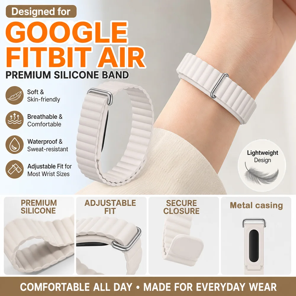 Durable Sport Silicone Band for Google Fitbit Air Lightweight Water Resistant Sport Wrist Replacement Band for Google FitbitAir