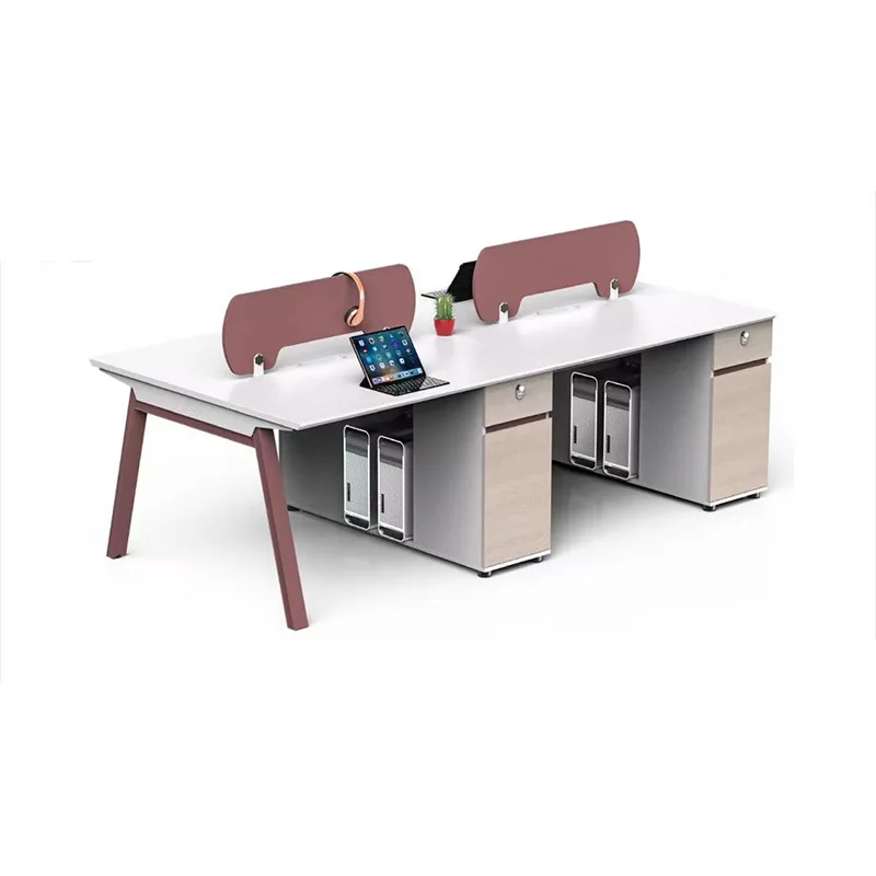 Simple and modern staff, 4 people, desk work station, 6 people, office furniture, staff table, office chair