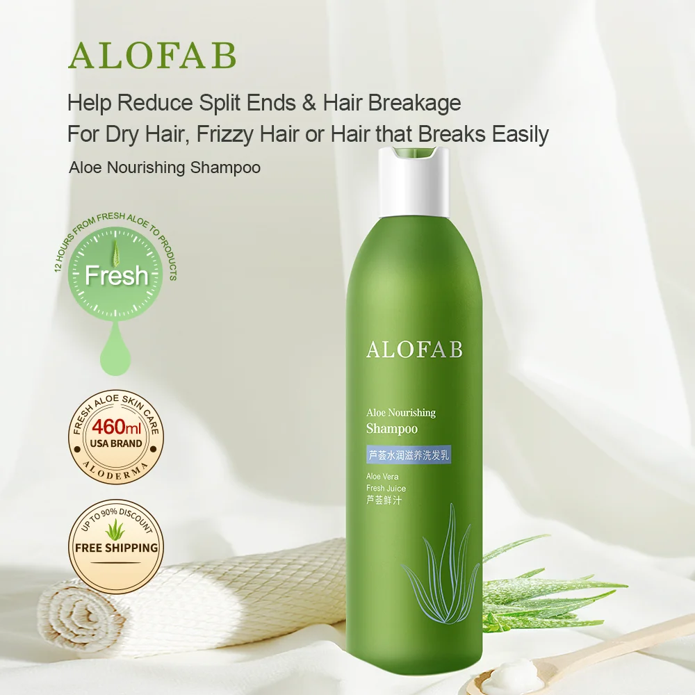 

ALOFAB Organic Aloe Vera Nourishing Repairing Shampoo 460ml For Moisturizing Hair Care Shampoo Scalp Care For Anti-Hair Loss