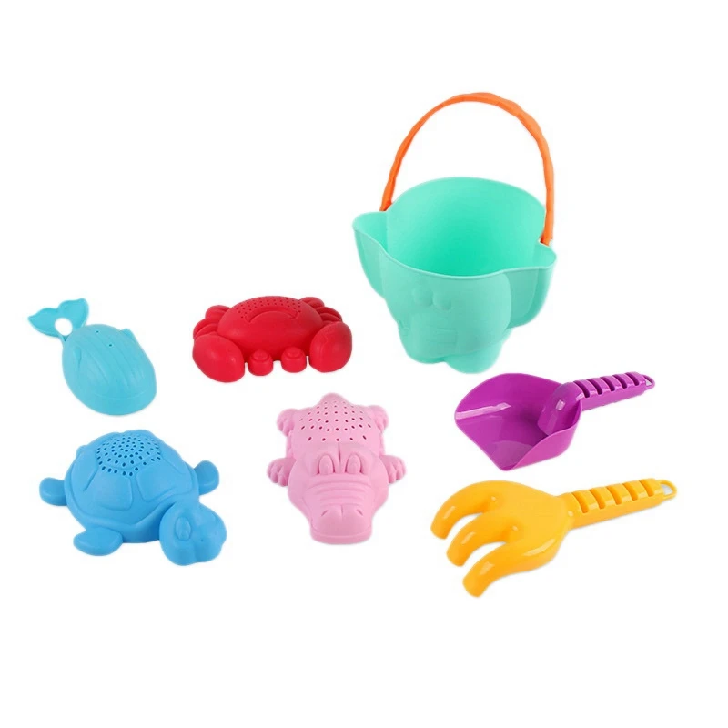 

Beach Sand Toys For Toddlers Baby Bath Toys Animal Bucket And Spade Set Water Beach Toys For Kids Girls Boys (7 Pcs)