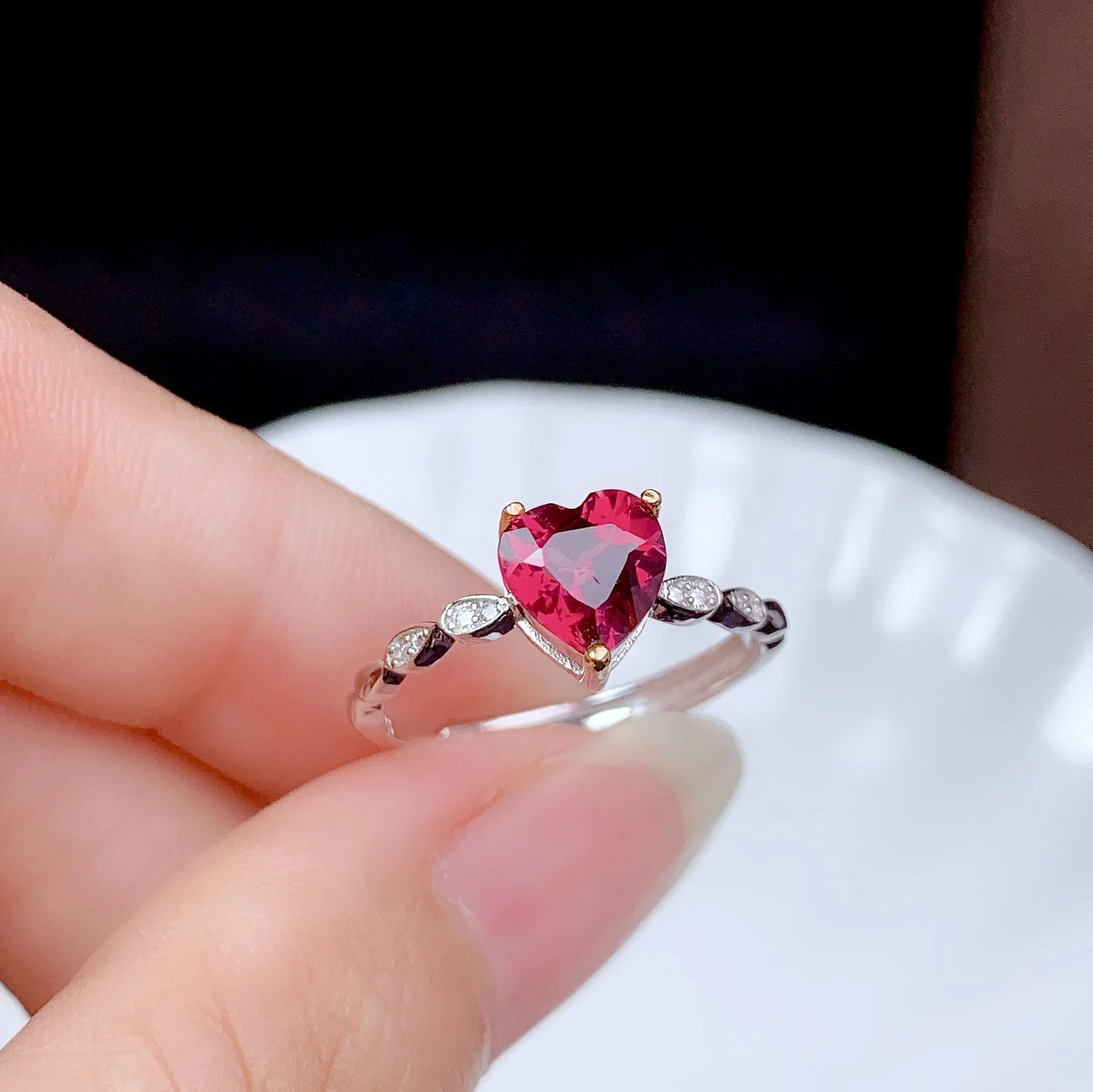 DIWENFU-Anillo abierto De joyería De rubí rojo para mujer, Plata De Ley 925 auténtica, Anillos De Bizuteria, joyería De plata 925, piedras preciosas De rubí